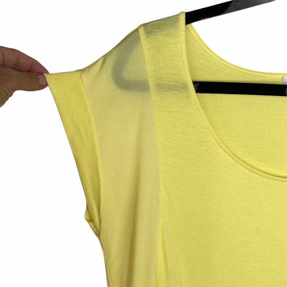Calvin Klein Yellow Cap Sleeve Scoop Neck Top - Picture 7 of 10